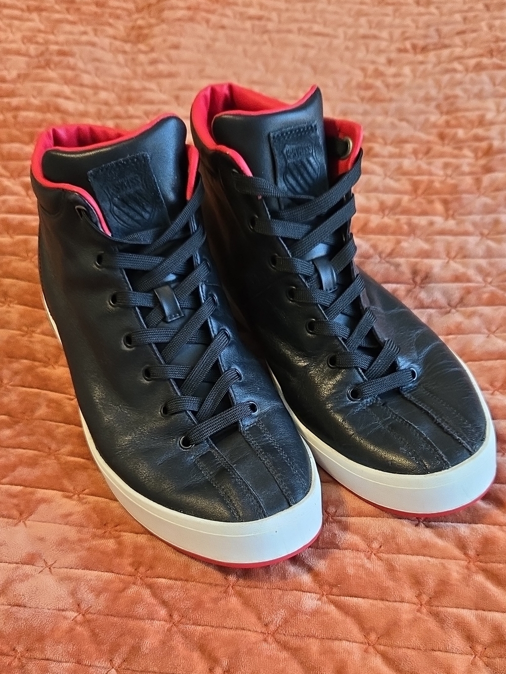 Men's High-Top Leather K-SWISS mens 10 BRED EDITION xlnt.cond. H12-097. unique